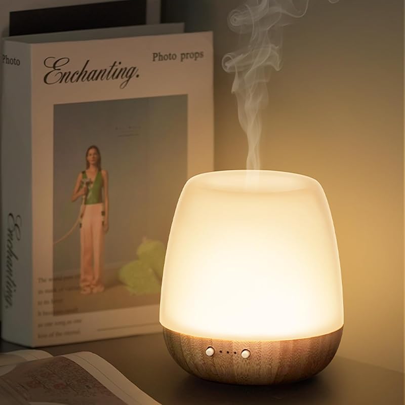 Glass Essential Oil Diffuser, 180ml Ultrasonic Aroma Diffusers for Essential Oil Large Room Diffuser, Auto-Off Timer Night Light for Gift Home Office
