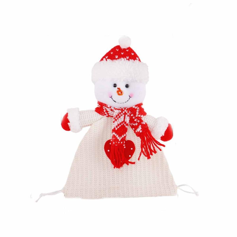 Knitted Christmas Doll Bag Santa Claus Gift Bag Christmas Eve Xmas Drawstring Bag  Home Decoration