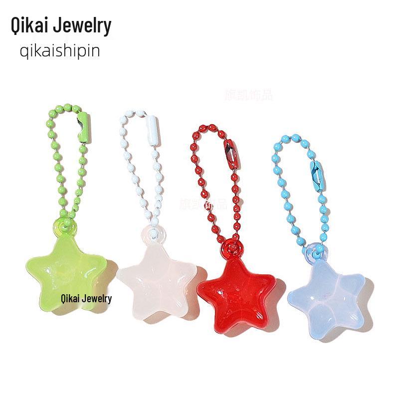 Candy Color Jelly Star Keychain: Cute Pendant Charm for Bags, DIY Accessories, Unisex Style
