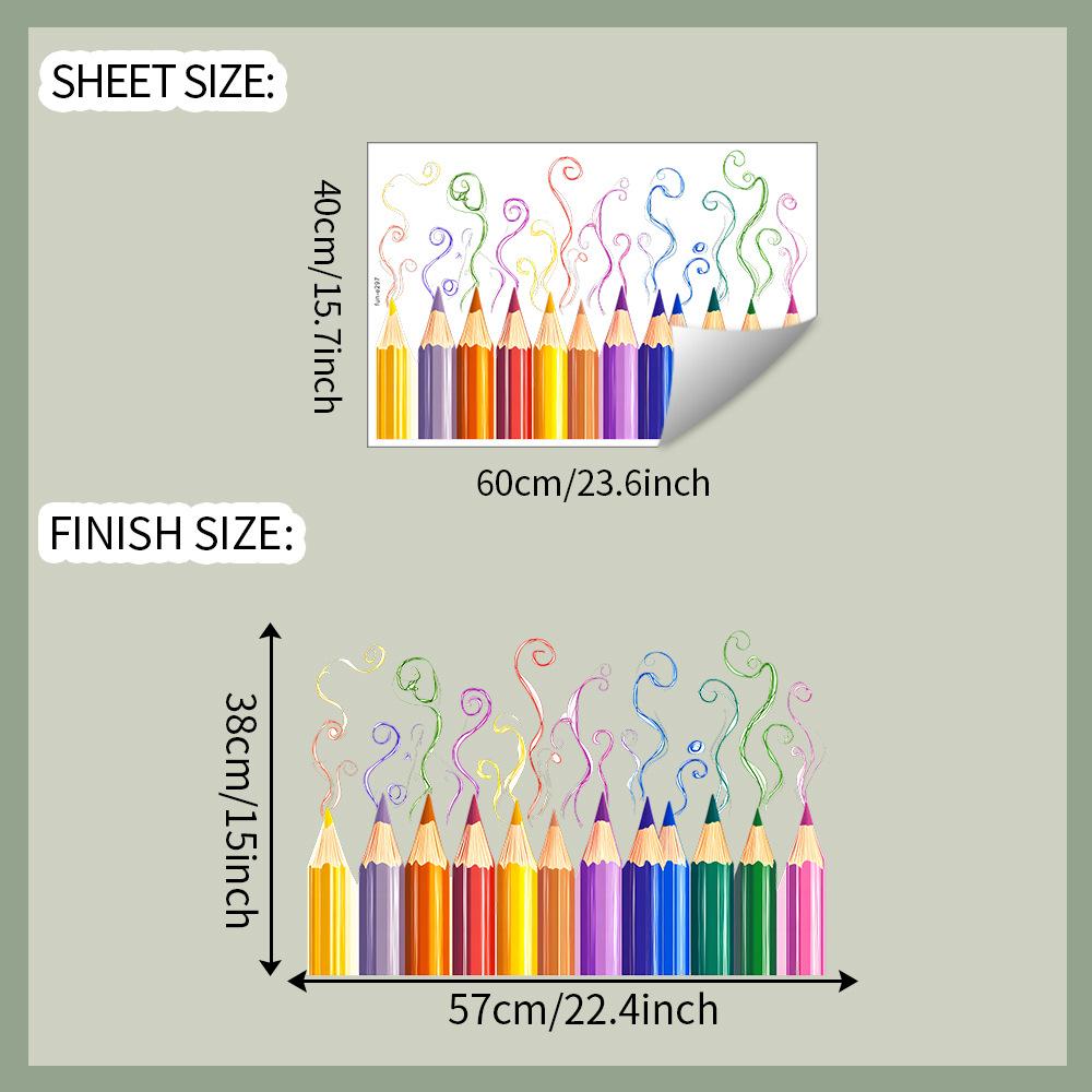 

Креативні ручно розмальовані кольорові олівці Наклейка на стіну Художня графіка Самоклеюча Знімна Декор для Спальні Вітальні Домашня Настінне мистецтво 40x60cm різнокольоровий