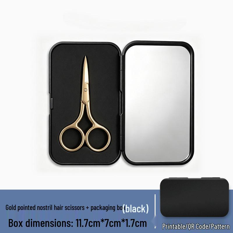 Set de Tijeras para Recortar Nariz y Cejas para Hombre - Punta Redonda, Recortadora Manual para Vello Nasal y Cejas