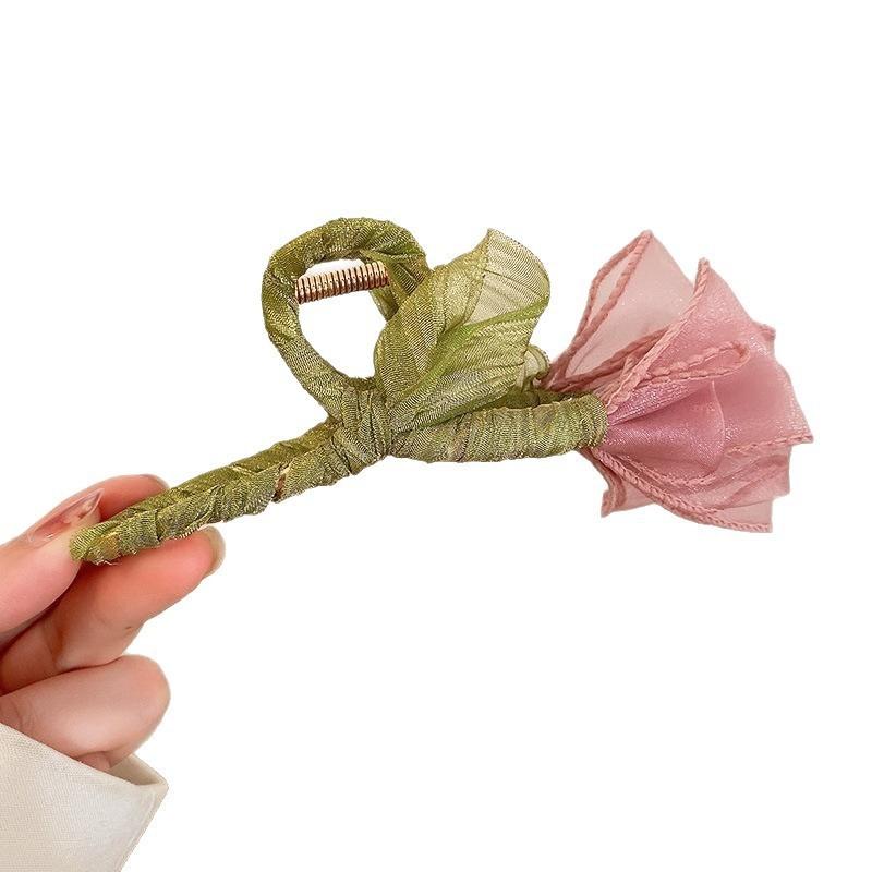 Wald-Thema Tulpenblume Haarspange Großes Mädchen Haaraccessoire Handgefertigt Für Frühling 2025