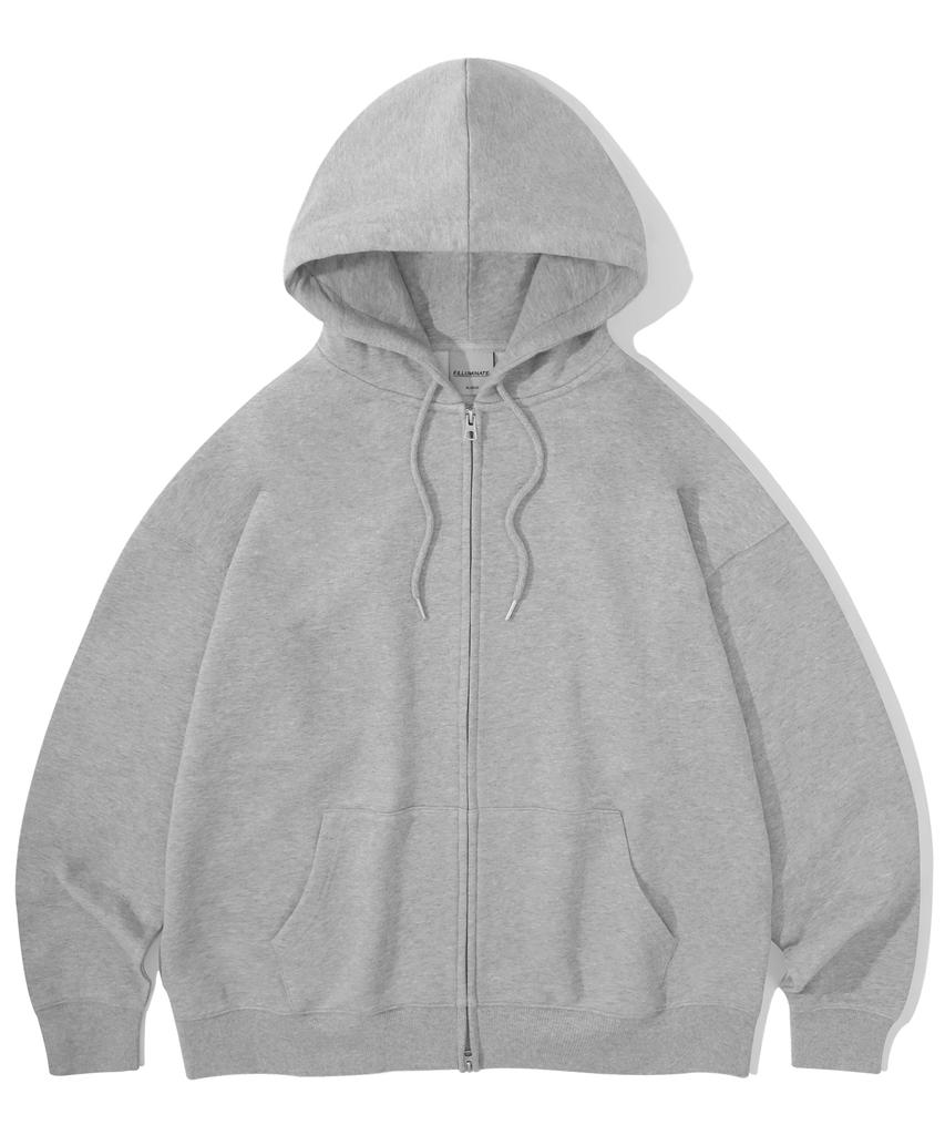 Filluminate Two-Way Essential Zip-Up Hoodie - Grey