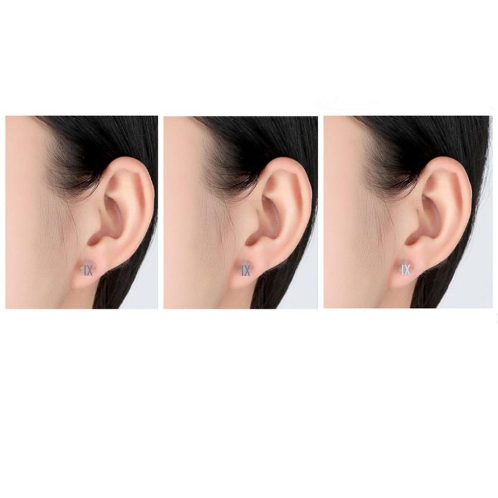 "Crown Stainless Steel Zircon Six-Claw Earrings - Titanium Ear Bone Studs for Women"
