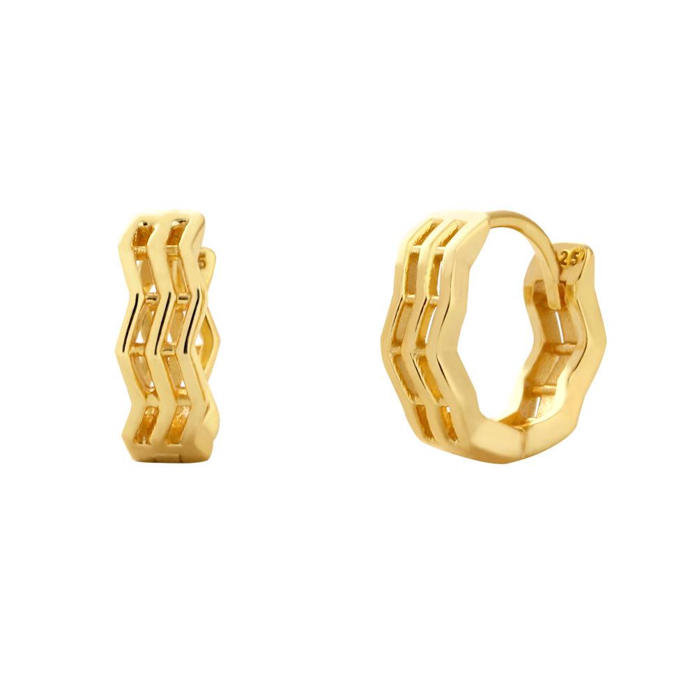 S925 Silver Wavy Cross Stud Earrings: Elegant, Versatile Design for Women