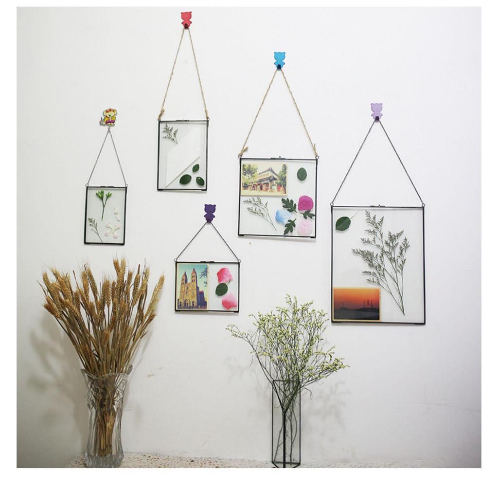 Golden Border Glass Photo Frame - Wall Hanging & Desktop Decorative Display