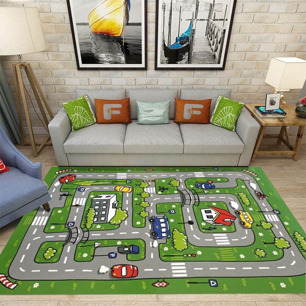 Urban Traffic Mats Children's Play Carpets Bedrooms Living Rooms Warm and Non Slip Mats Home Decoration Rug