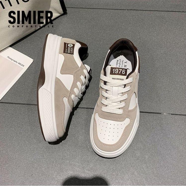 

Little white shoes women s 2025 autumn new platform trend board shoes black and white versatile casual sports shoes commuter women s shoes 40 хаки