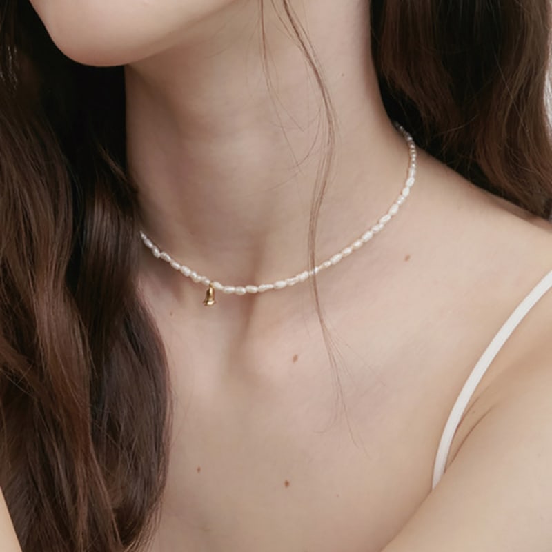 SOSOO Rose Bell Natural Pearl Necklace