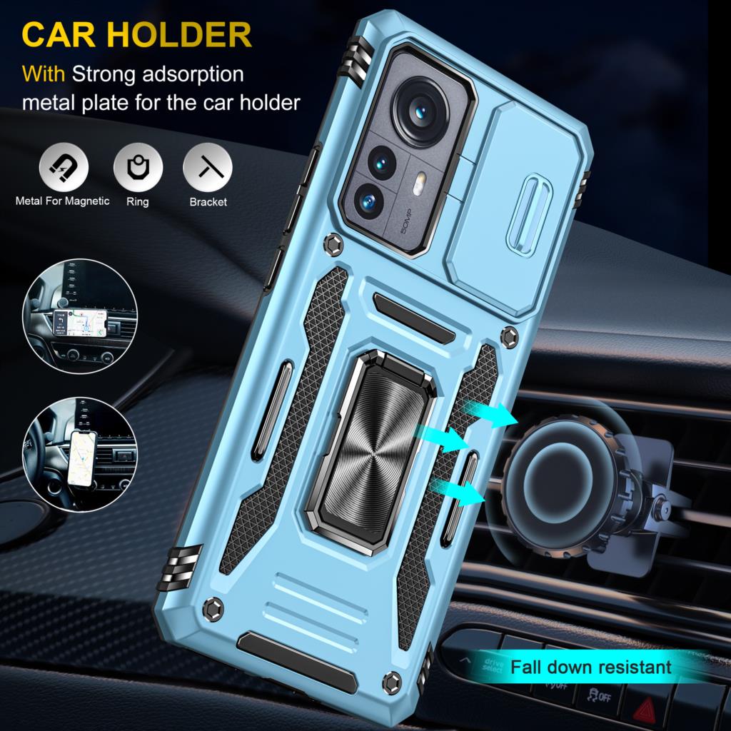 Camera Cover Case For Xiaomi MI 11T 12 POCO X4 Pro Redmi 10 10C A1 Plus 10A 9A 9C Note 11S 11 Pro 5G Ring Shockproof Stand Case