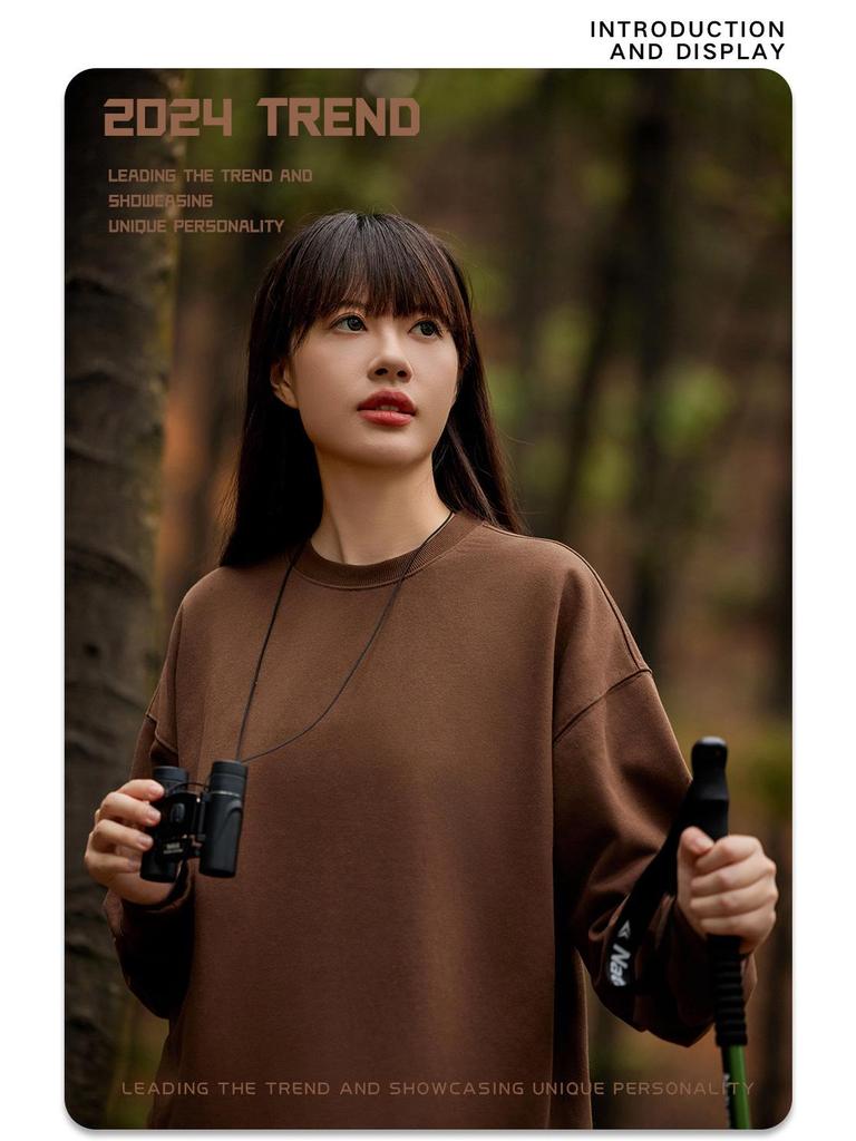 2024 Autumn/Winter Men's High-Quality 450G Terry Crewneck Sweater - Fashionable and Loose Fit