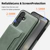 For Samsung Galaxy S25 Case Compatible with MagSafe Leather Back Phone Cover with Detachable Card Bag