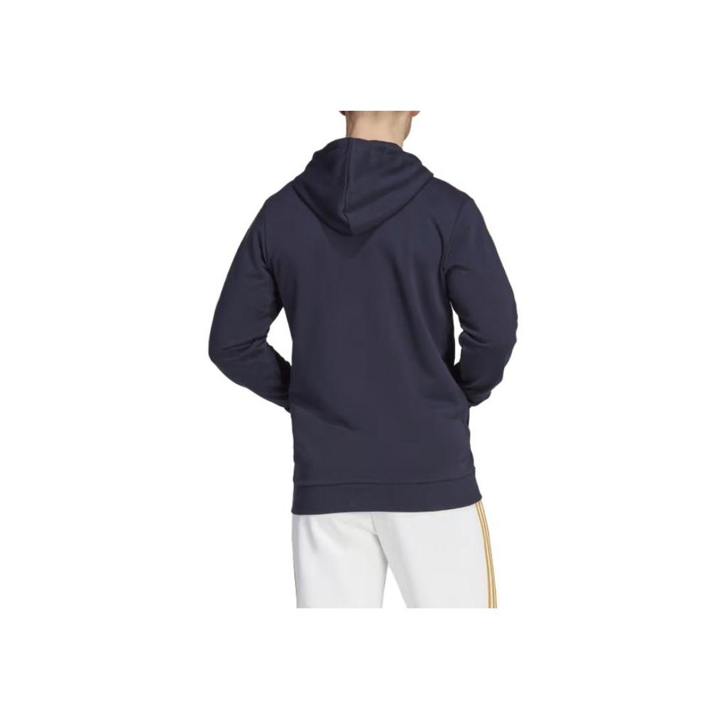 Adidas Jachetă confortabilă cu șnur cu glugă cu imprimeu cu logo Jachetă pentru bărbați Legend-Ink HY0619