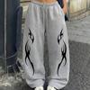 Womens Sweatpants Gothic Printed Loose High Waist Wide Leg Pants Unisex Sports Pants Autumn Casual Long Pants Outdoor Streetwear Unisex