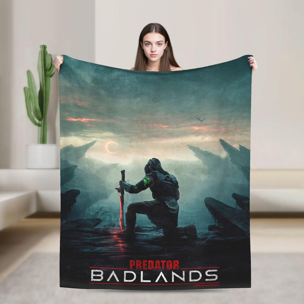 P-Predators Dek Yautja Badlands Fashion Blankets Warrior Movie Fuzzy Throw Fashion Blanket Bed Sofa Rug Piece Lightweight Bedspread Portable