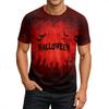 Men's Halloween Printed Round Neck Raglan Short Sleeve Top T-Shirt