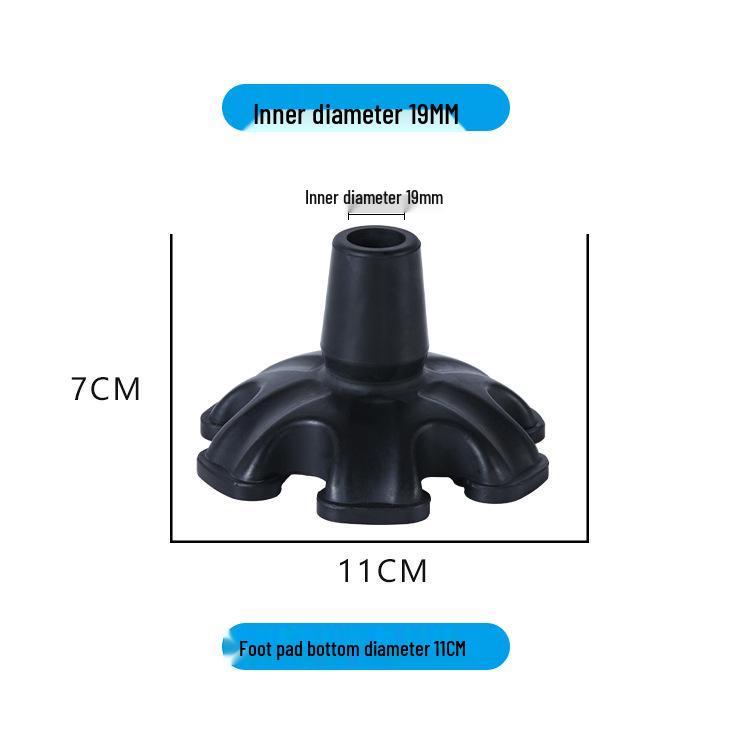 Ponteiras de Borracha para Muleta de Quatro Pontos (22MM, 16MM, 19MM) para Idosos