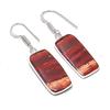 Natural Red Snakeskin Gemstone 925 Sterling Silver Jewelry Earring 1.77" AEE-11170
