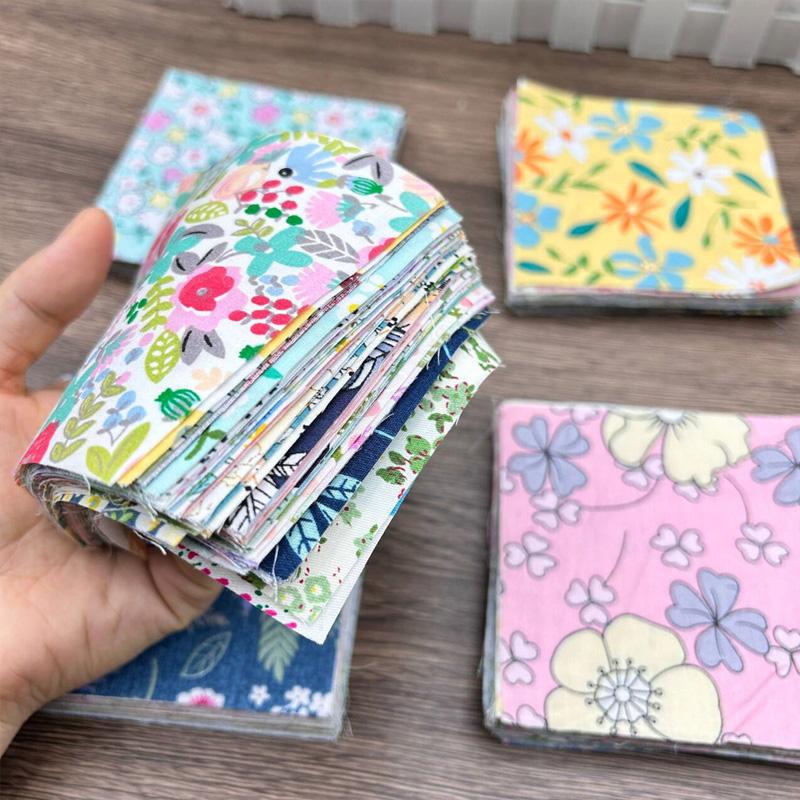 50 Pieces Cotton DIY Patchwork Square Patchwork 10 x10cm Sewing Material Quilting Decoration Mixed Style Fabric Cloth