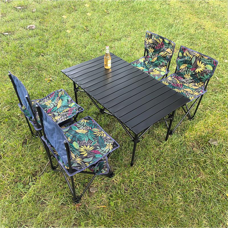 Outdoor Folding Table & Chair Set - Perfect for Leisure, Picnics, Camping, Barbecues, or Market Stalls. Portable and Compact Design.