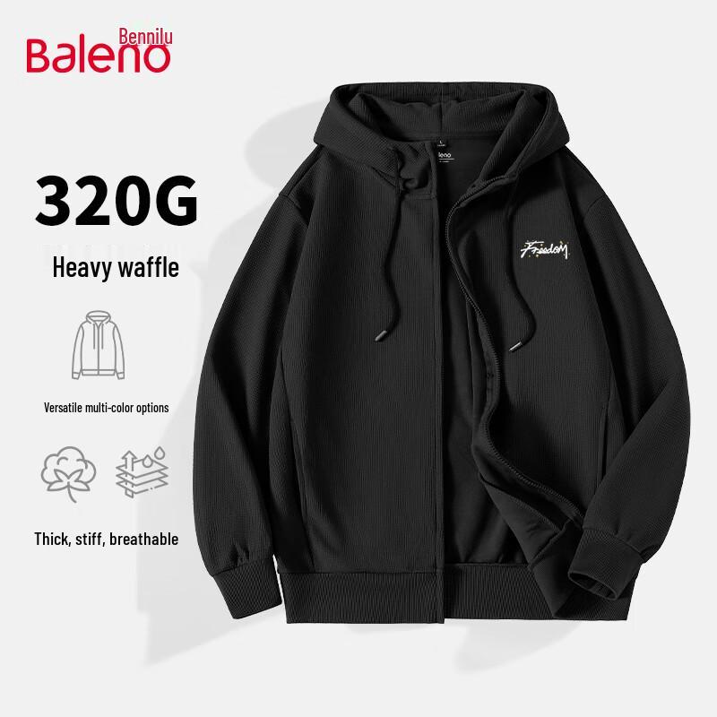 Baleno Men's Waffle Knit Hooded Casual Jacket