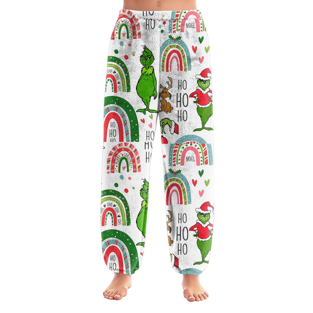 Women's Solid Color Trousers With Cuffs Casual Pants And Pajama Pants