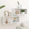 Day and Night - Day and Night Cube Wall Shelves 2 Units Glossy White Engineered Wood