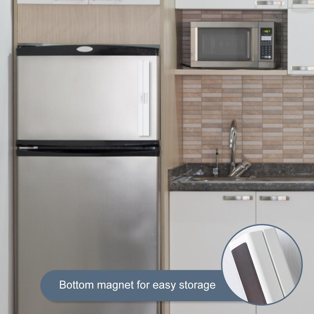 Förpackningsdispenser med skärare Tenn Aluminiumfoliedispenser Skärare Magnetisk Återanvändbar Plastfilm Förpackningsdispenser Köksredskap Hem