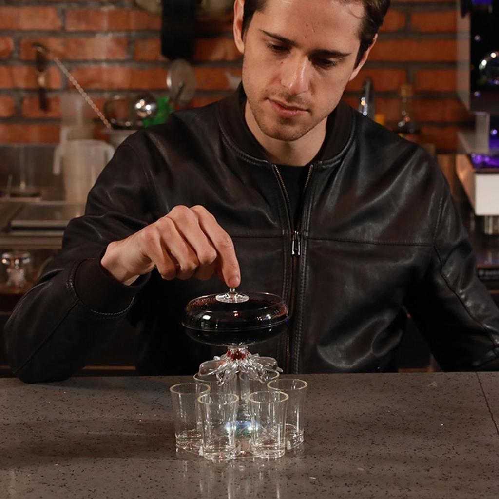6 Shot Glass Dispenser And Holder Multiple Shot Pourer Acrylic For Cocktail Wine Party Drink Dispenser For Filling Liquids Drink