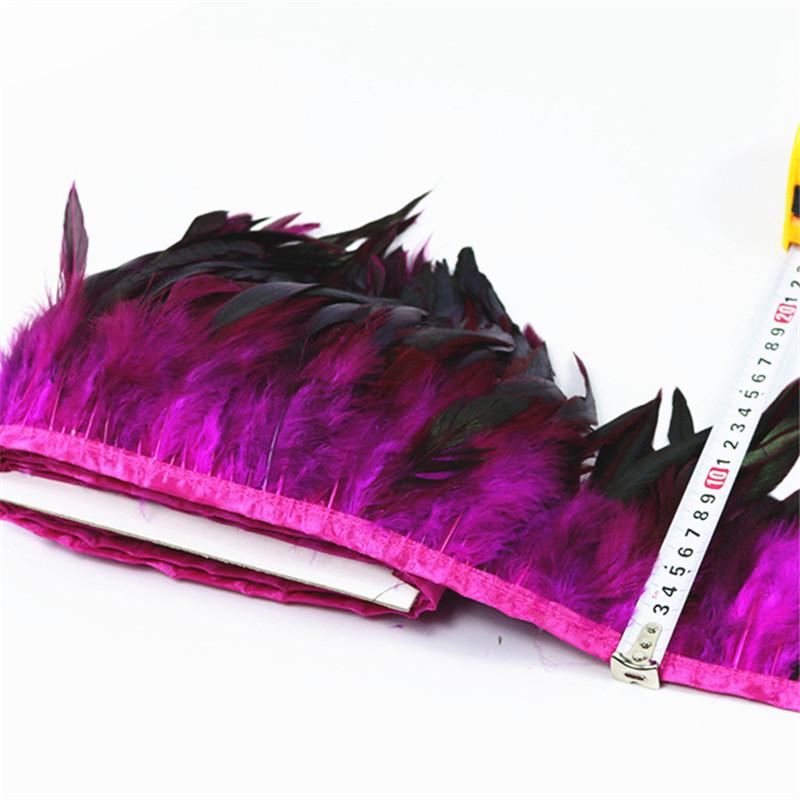 10Meters/Lot White Colored Rooster Feather Trim Ribbon Tape Skirt Fringe Pheasant Feathers For Crafts Diy Jewelry Clothes Plumas