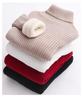 Children's Slim Fit Knit Sweater with High Neck and Velvet Lining for Autumn and Winter.