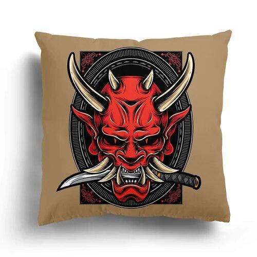Bedroom Cushion Cover Cartoon Pillowcase Japanese Samurai  Character  Mask Living Room