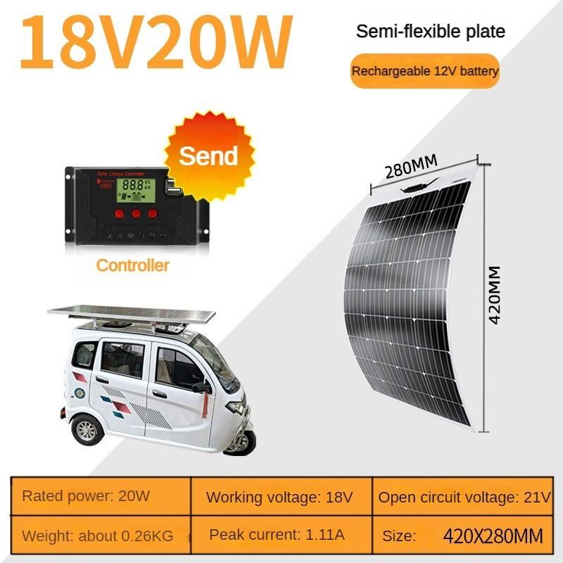 New Flexible Solar Panel 18V Household Photovoltaic Module Single Crystal Solar Panel Power Generation System
