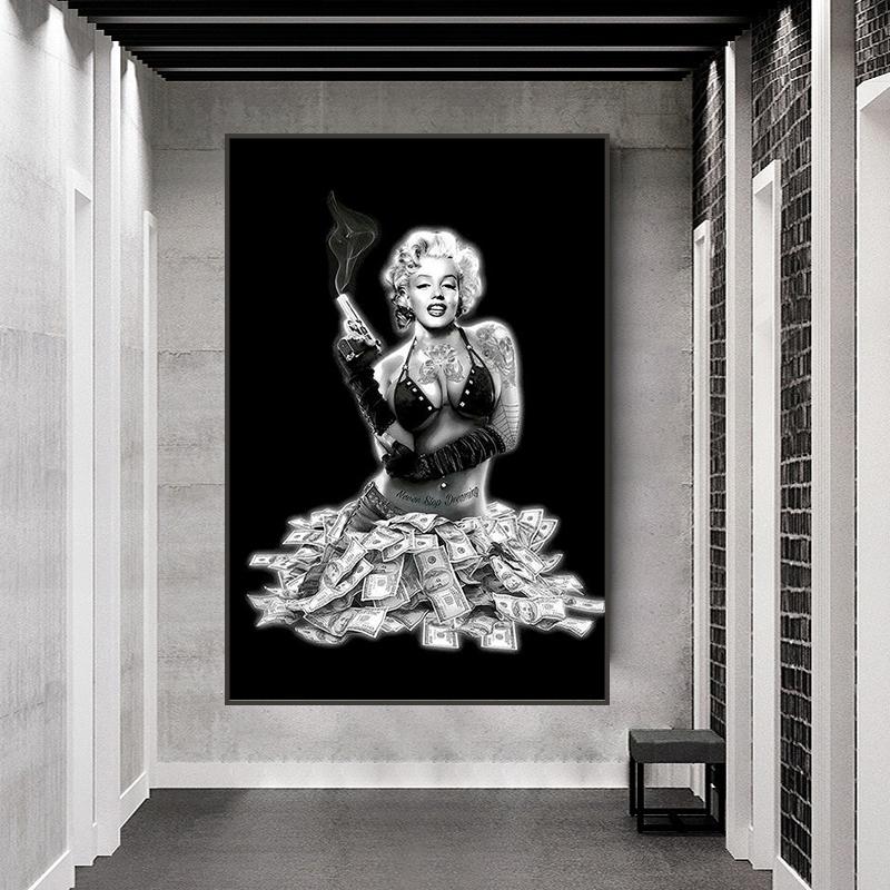 

Рамка из цельного дерева, абстрактная черно-белая женская картина на холсте, постеры и принты, настенные художественные картины, принты для гостиной, домашний декор 15*20cm(with frame)