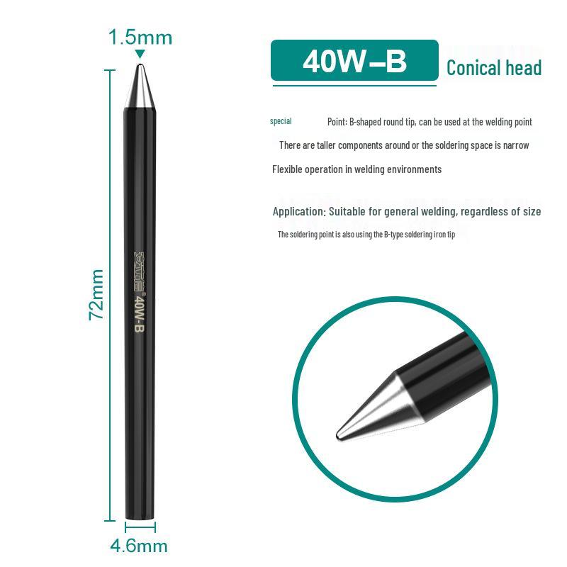 Electronic Welding 30W/40W/60W Pointed & Horseshoe Black Diamond Soldering Iron Tip