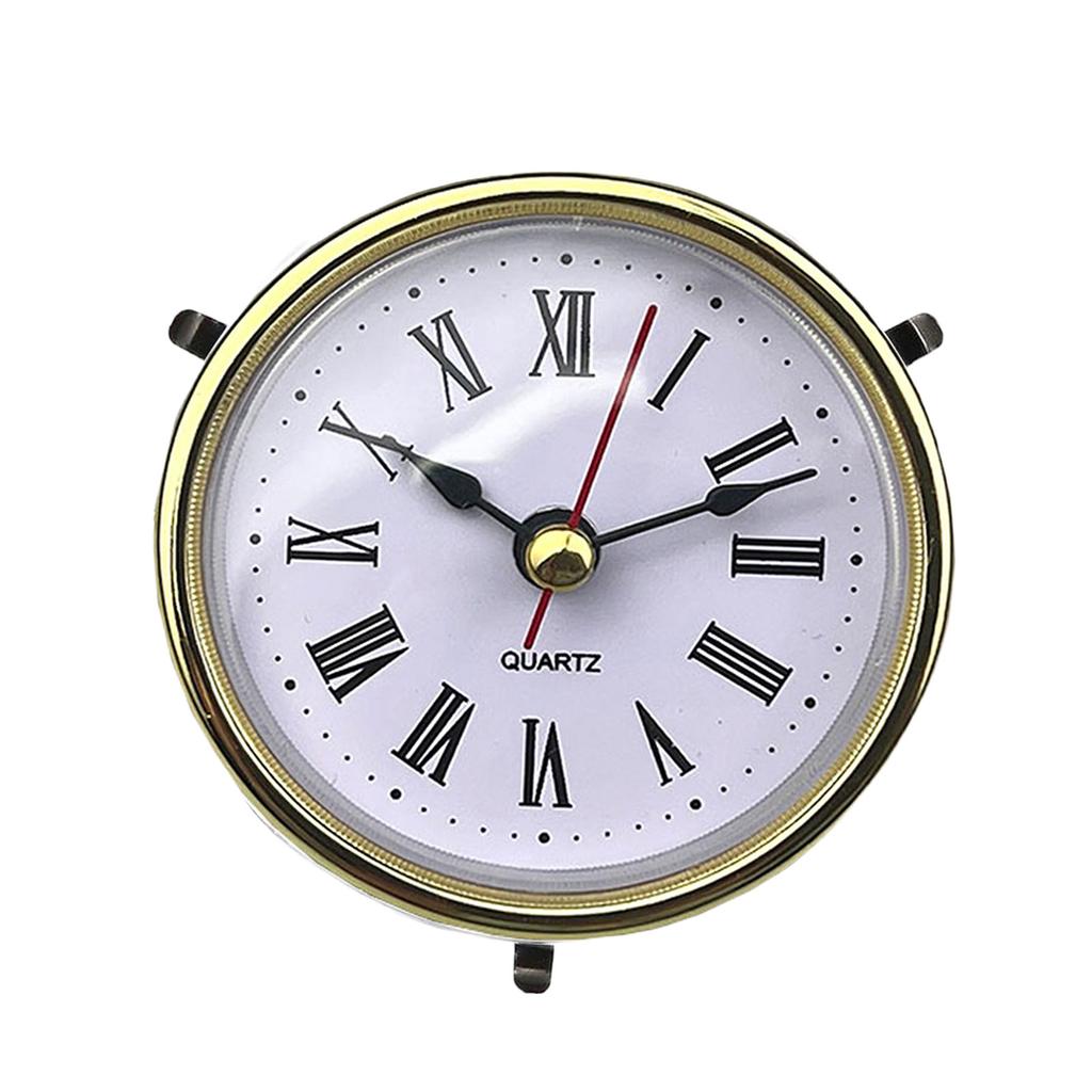 (65mm) 2.56Inch Mini Quartz Clock Insert with Arabic/Roman Numerals Replacement Round Quartz Movement Miniature Clock