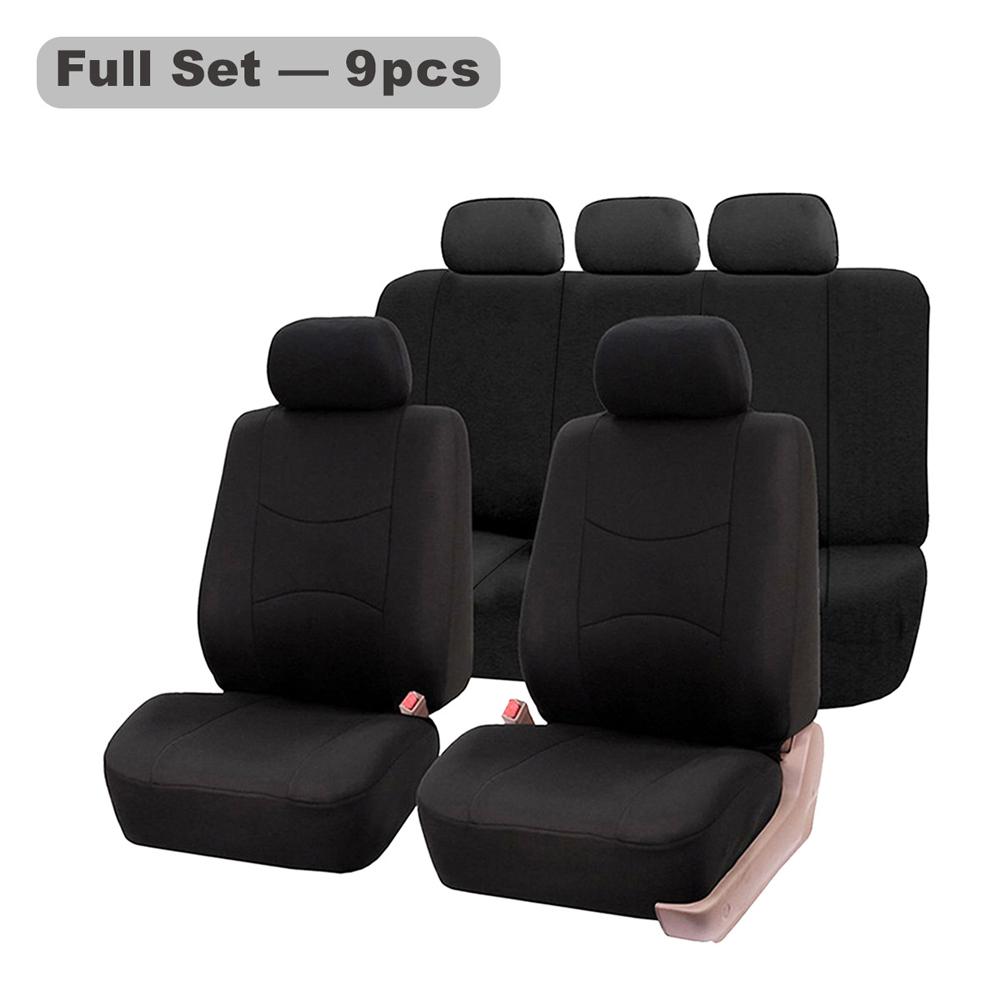 Car Seat Covers Full Set Front Split Rear Bench For Car Universal Cloth SUV Sedan Van Automotive Interior Seat Protector Covers