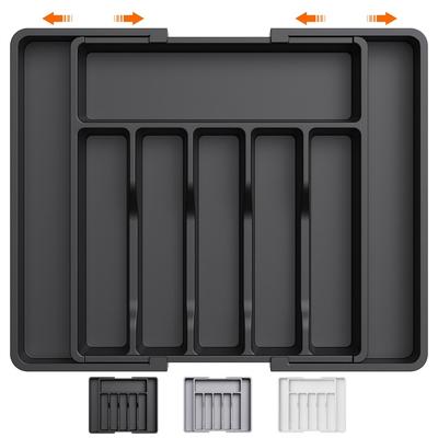 Organizzatore da cassetto espandibile per utensili da cucina, scatola senza BPA, porta posate e utensili, contenitore regolabile in plastica per cucchiai, forchette, coltelli