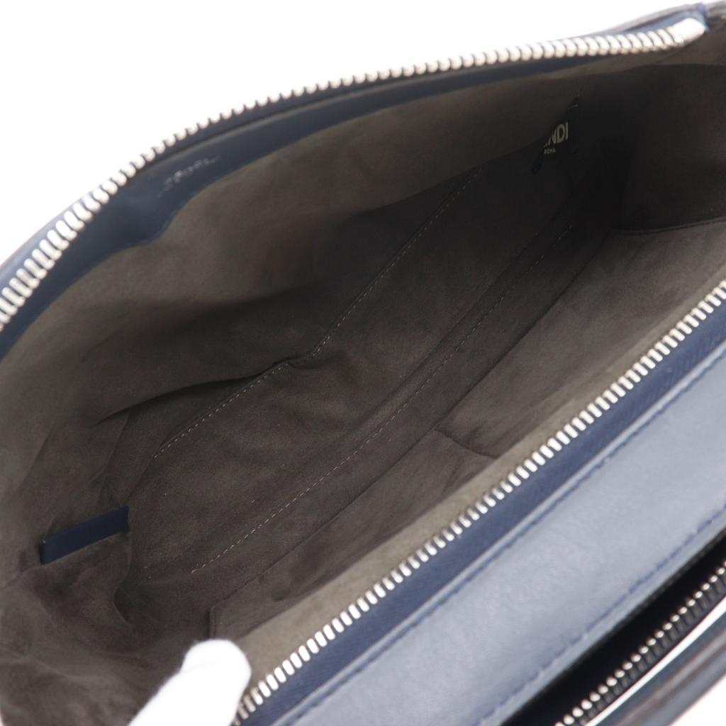 FENDI Dot com Handbag 2WAYShoulder Navy blue Calfskin Women Used