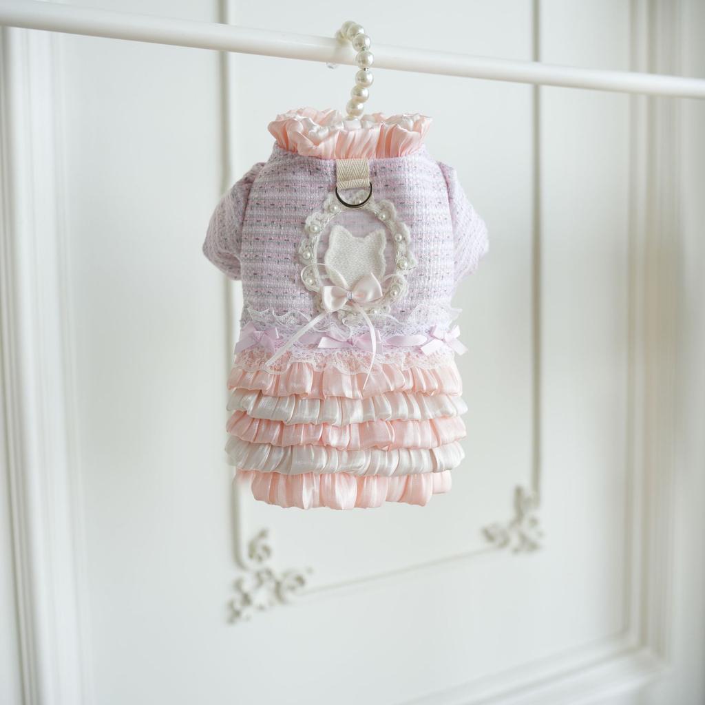 Pet Sweater Jacket Multi-layer Skirt Warm and Cold Proof Winter Clothing Can Be Pulled with Two Legs Clothes Puppy Clothes