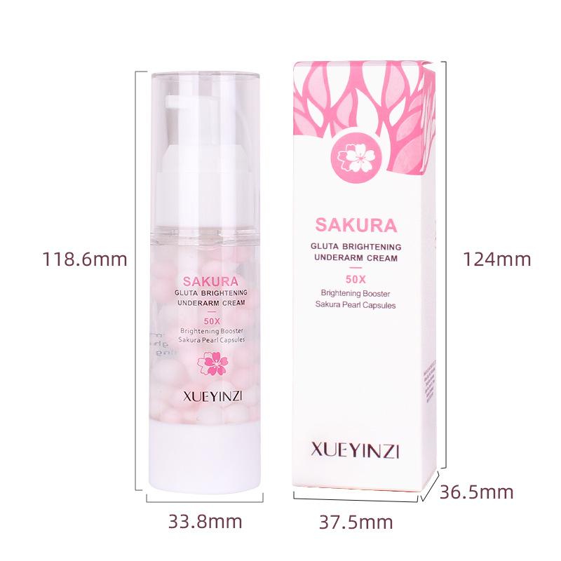 

XUEYINZI Skin Moisturizing Serum Sakura Brightening Pearl Capsules Underarm Cream Glutamine Brightening Moisturizer 30ML