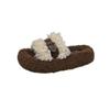 Retro Thick-soled Fluffy Slippers for Women To Wear 2025 Autumn and Winter New Korean Version Comfortable Slippers One-word Cotton Towing Women's Shoe