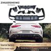 Mercedes-Benz CLS C257 Rear Lip Modification Kit - Matte Black, CLS53 AMG Style, Four-Outlet Tailpipe Surround