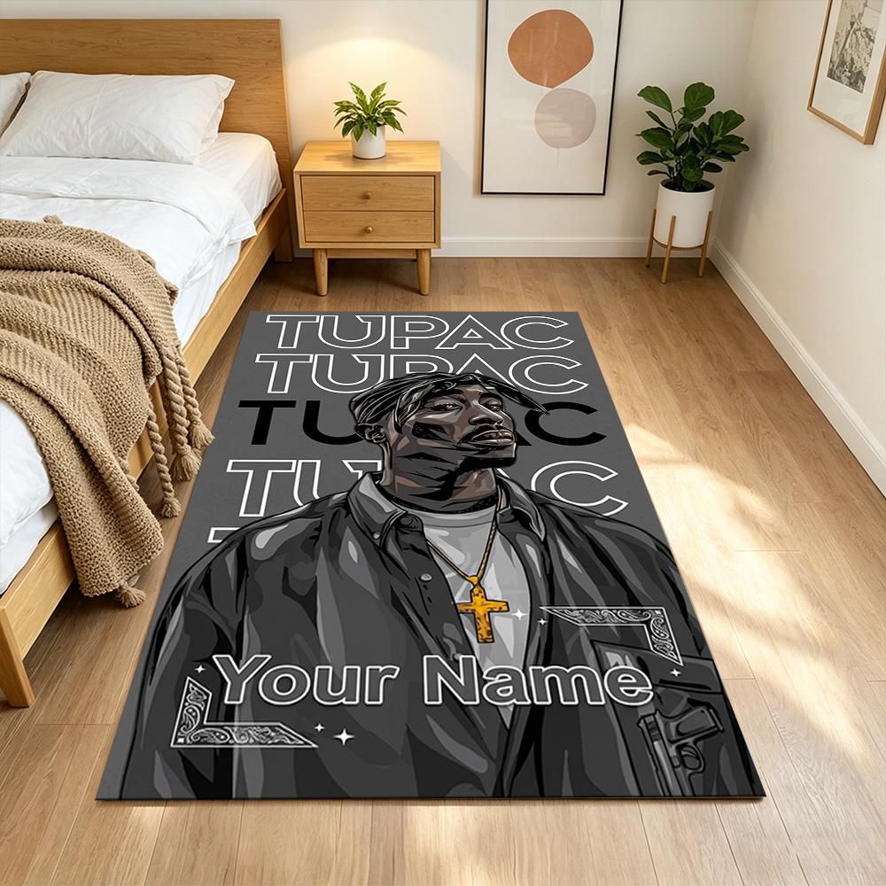 2pac Customize Your Name Carpet Suitable for Decorate Room Study Room Game Room Playrooms Antislip Carpet Decorate Offices