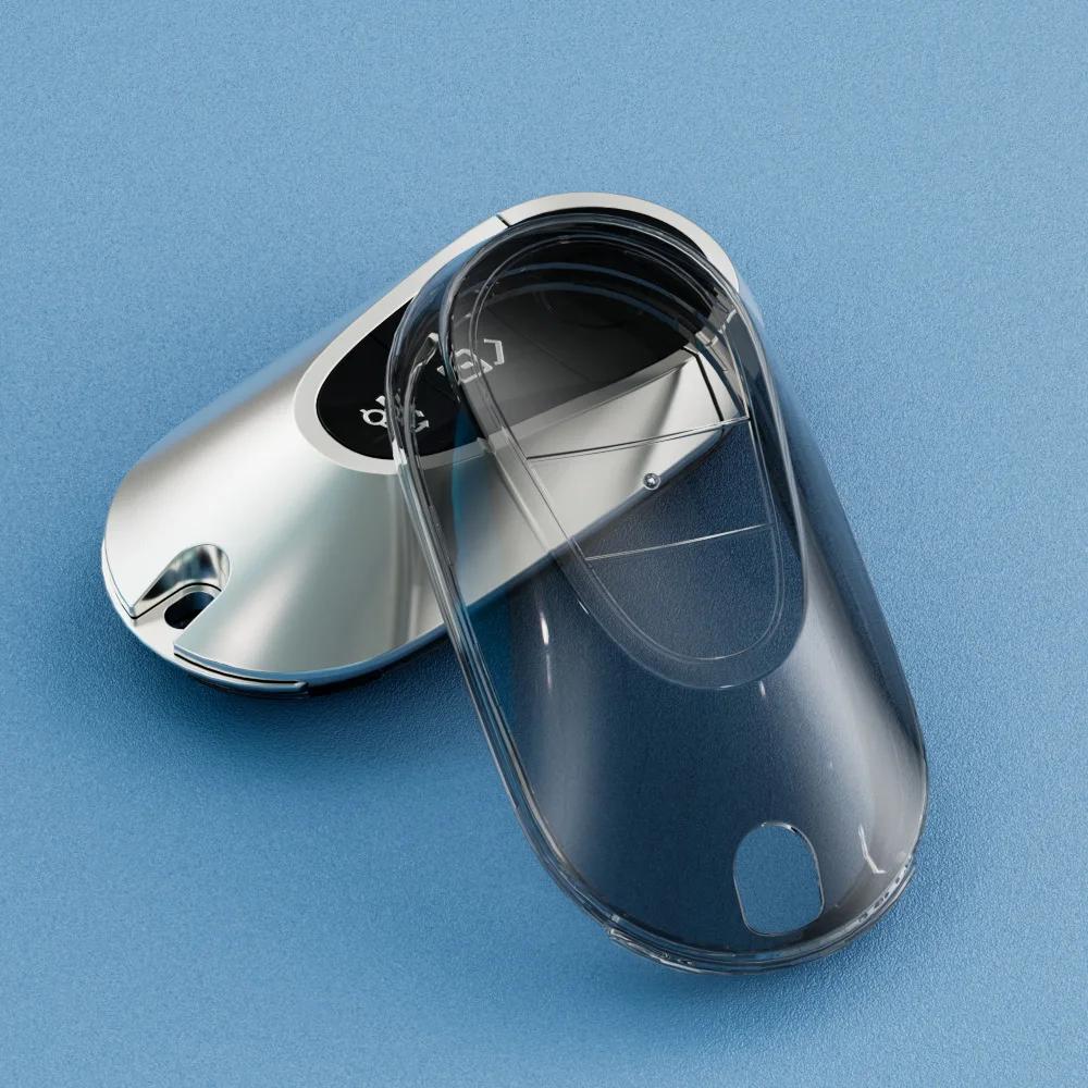 

TPU Car Key Case Transparent Soft Remote Cover Protector shell for Mercedes Benz W223 S Class S300 S350 S450 S400 S500 2020 2021 прозорий колір чорний