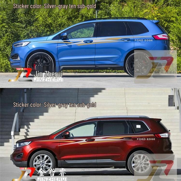 Ford Edge Custom Body Decals: Stylish Waistline Stripes & Color Stickers for Older Models