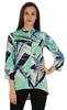 Bimba Button Down Tunic Casual Printed 3 4th Sleeves Loose Fit Rayon Tunic Long Shirt Top For
