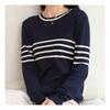 Navava Long Sleeve Knit Point Round Neck   Nk2001