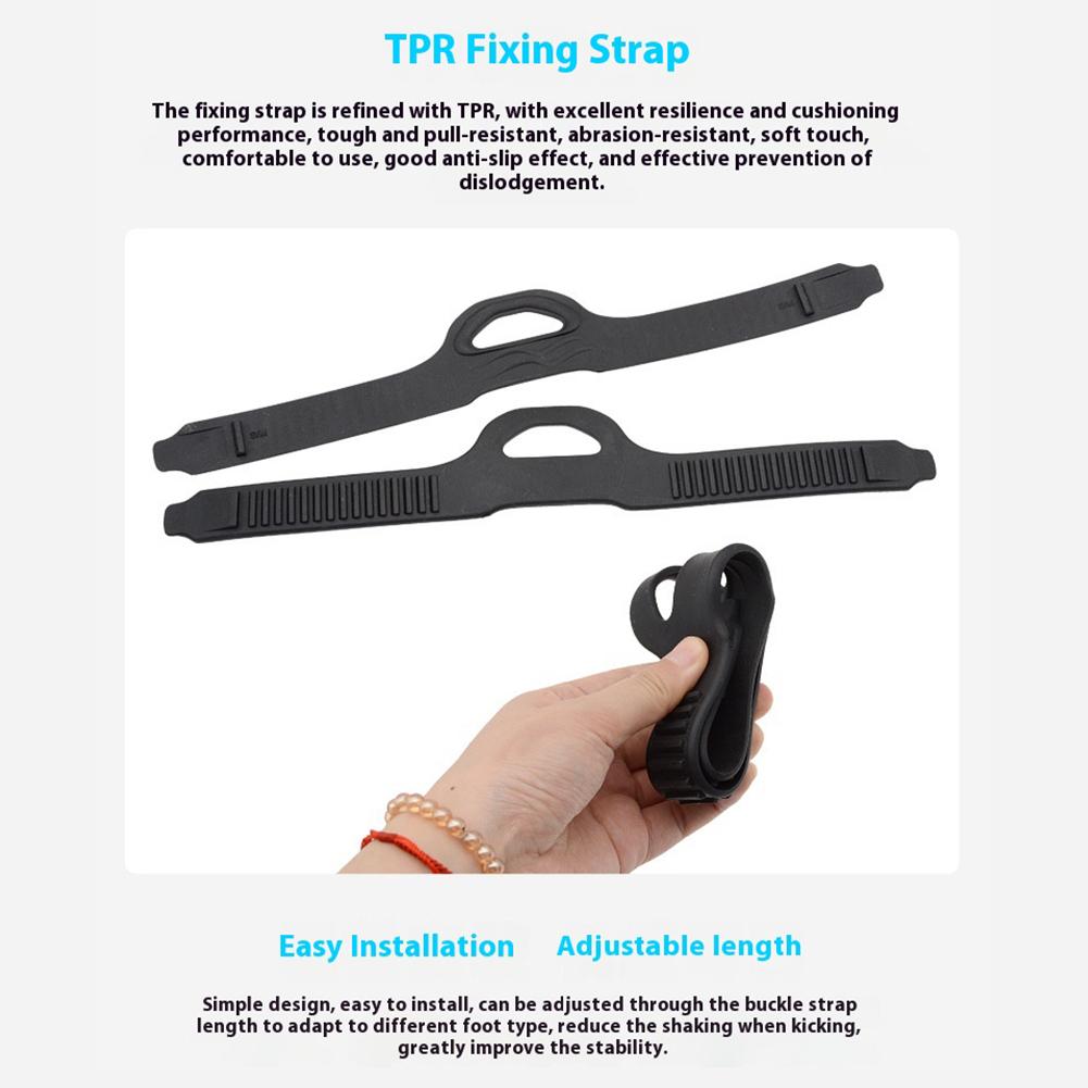 1Pair Fin Flippers Strap with Quick Release Buckles Black Fin Strap TPR Fin Straps Replacement for Underwater Diving Swimming
