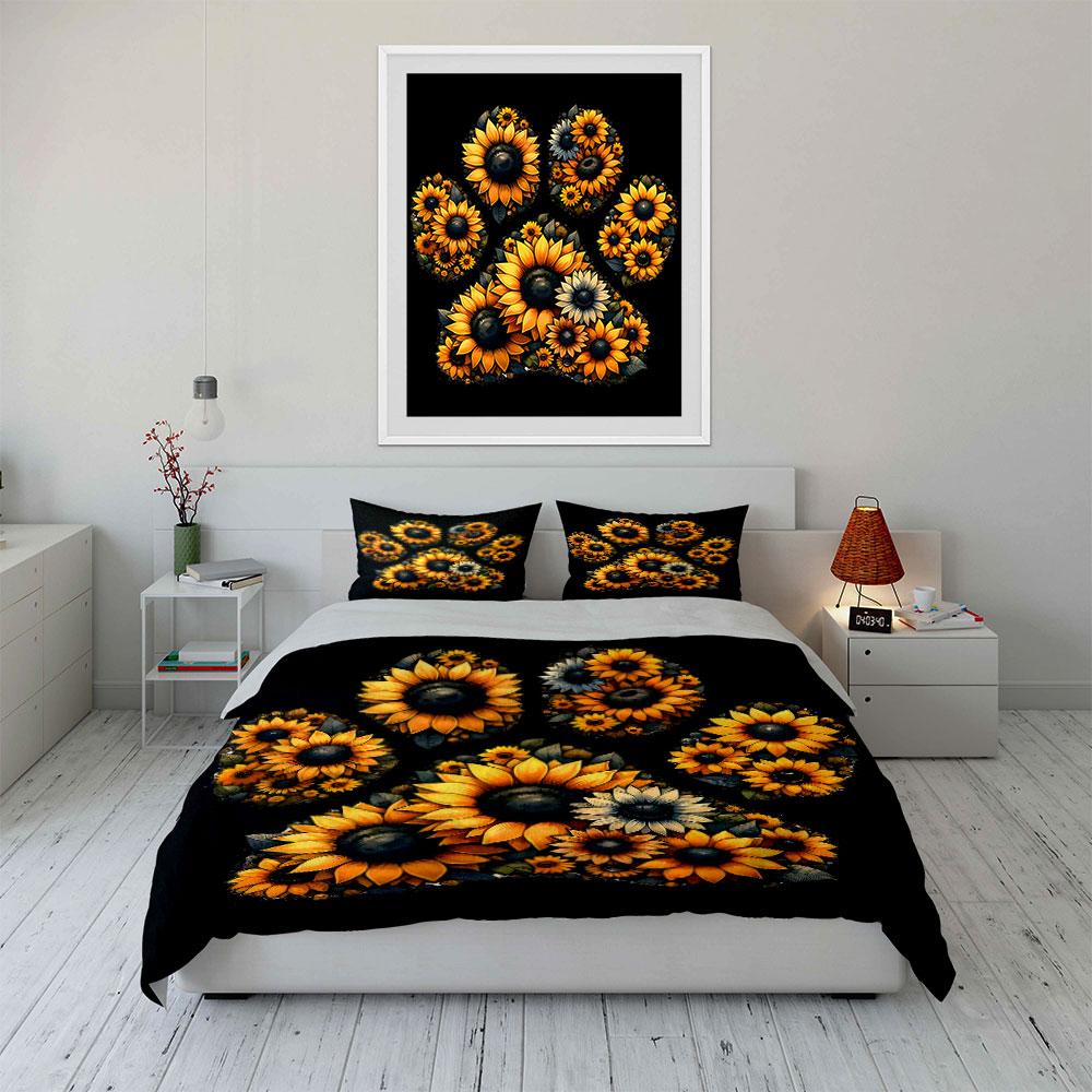 Yellow and orange sunflowers. Bedding sets Duvet cover sets Duvet covers Pillowcases(1* Duvet Cover 2* Pillowcases without duvet insert)